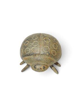 Vintage Cast Iron Ladybug Paperweight Rustic Insect Decor